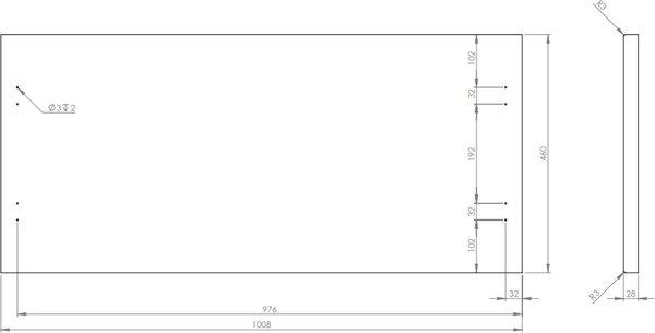 Elita blat 100.8x46 cm nucă RE05100002S170
