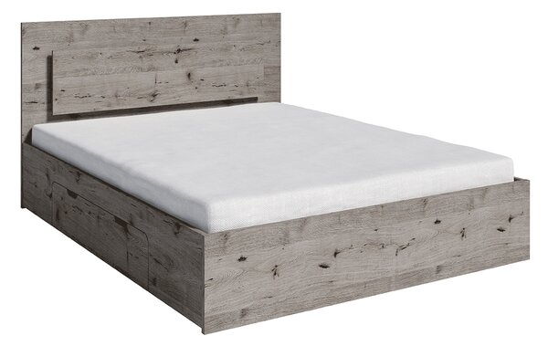 KONDELA Pat 160x200, cu iluminare LED din spate, stejar welington, TOGOS