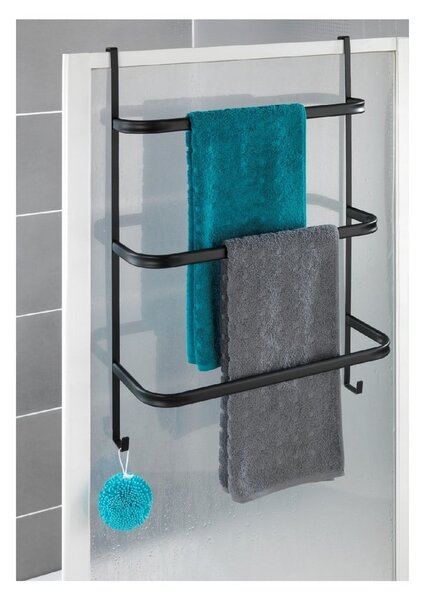 Suport pentru prosoape Wenko Towel Holder Black, 21 x 54 cm, negru