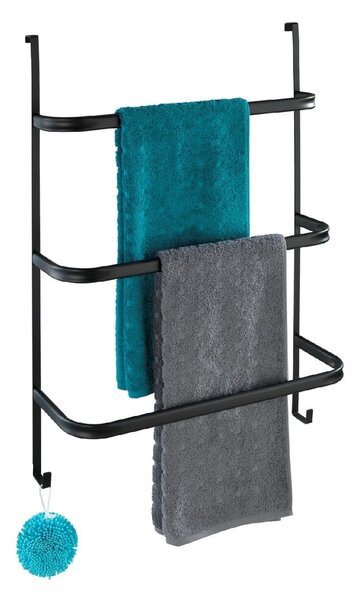 Suport pentru prosoape Wenko Towel Holder Black, 21 x 54 cm, negru