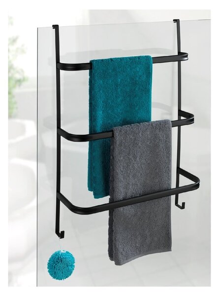 Suport pentru prosoape Wenko Towel Holder Black, 21 x 54 cm, negru