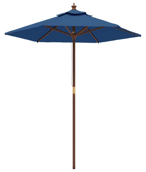 Umbrelă de soare de grădină stâlp din lemn, albastru 196x231 cm