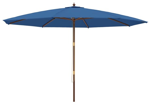Umbrelă de soare de grădină stâlp din lemn, albastru 400x273 cm