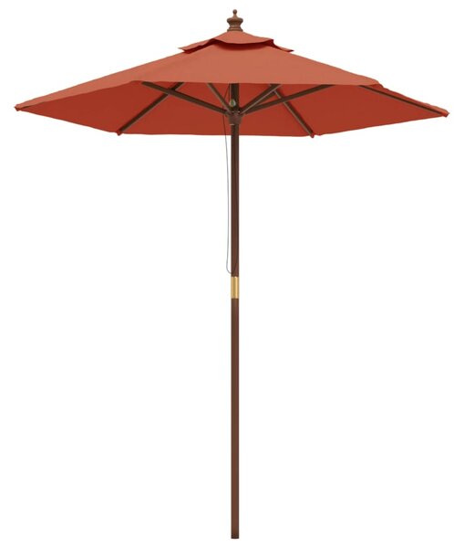 Umbrelă de soare de grădină stâlp din lemn cărămiziu 196x231 cm
