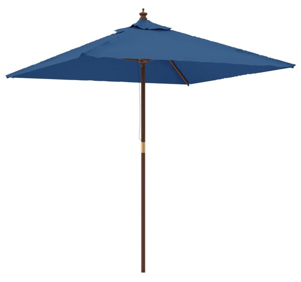 Umbrelă de grădină stâlp din lemn, albastru azur 198x198x231 cm