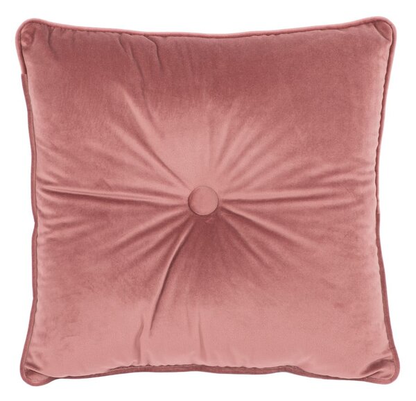 Pernă Tiseco Home Studio Velvet Button, 45 x 45 cm, roz