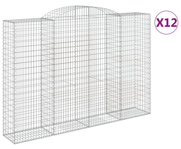 Coșuri gabion arcuite 12 buc. 300x50x200/220 cm fier galvanizat
