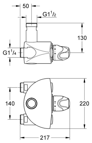 Grohe Grohtherm baterie de duș perete cu termostat StarLight Chrome 35085000