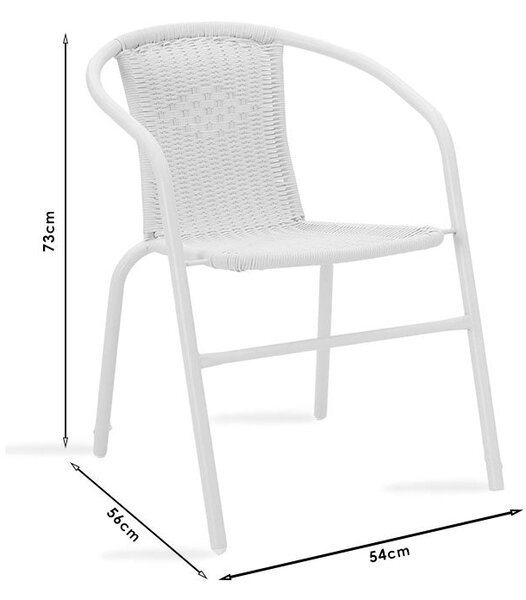 Scaun exterior Obbi, metal si PE, 56x54x73 cm