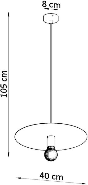 Sollux Lighting Flavio lampă suspendată 1x60 W negru SL.0853