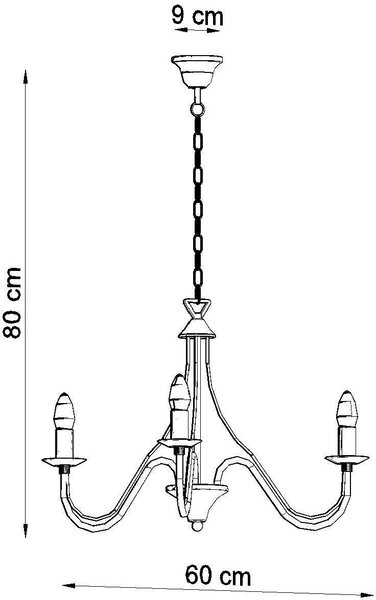 Sollux Lighting Minerwa lampă suspendată 3x40 W alb SL.0213