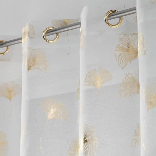 Perdea albă/aurie 140x240 cm Ginkgold – douceur d'intérieur