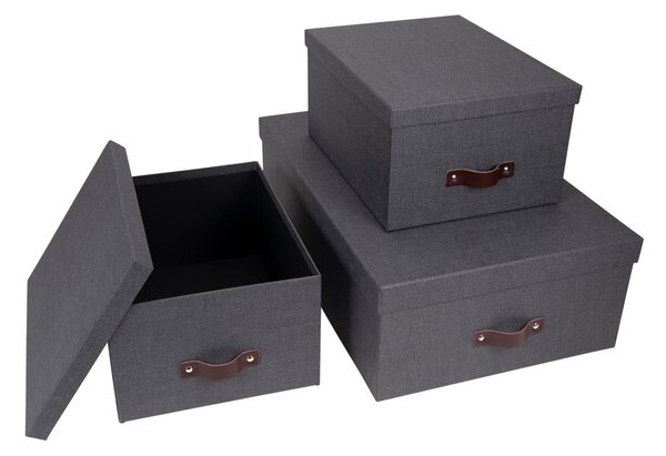 Set 3 cutii de depozitare Bigso Box of Sweden Inge, negru