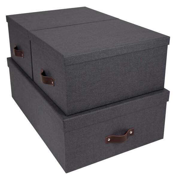 Set 3 cutii de depozitare Bigso Box of Sweden Inge, negru