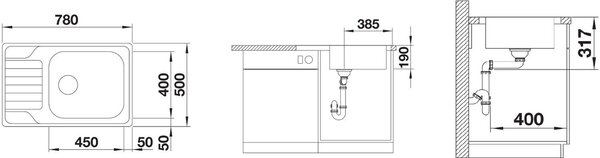 Blanco Dinas XL 6 S Compact chiuveta din otel 78x50 cm oţel 525121