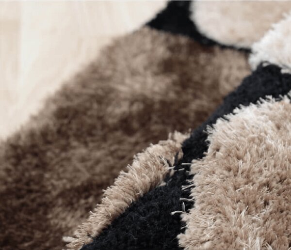 KONDELA Covor 120x180 cm, maro/bej/negru, PEBBLE TYP 2
