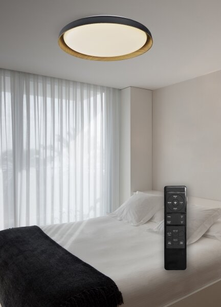 Plafonieră LED dimabilă Top Light SATELLITE LED/36W/230V 3000-6500K negru/maro + telecomandă