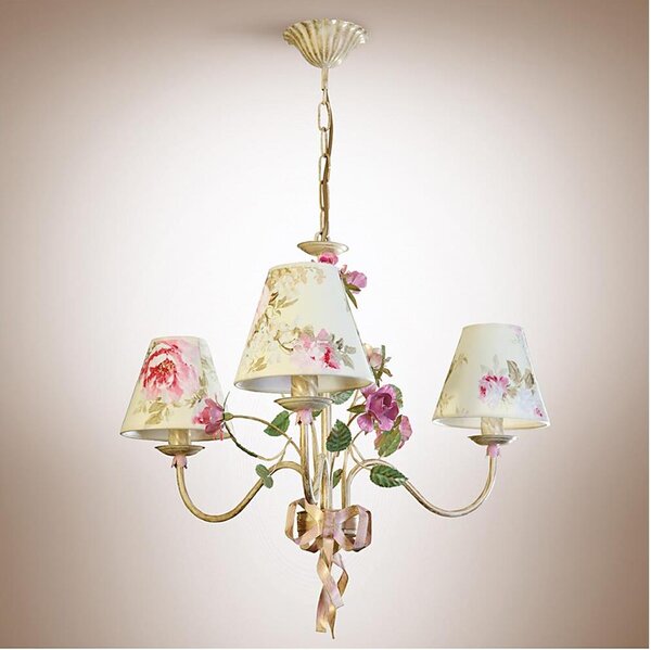 Lustra cu lant ROMANCE 3xE14/40W/230V auriu