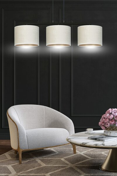 Emibig Hilde lampă suspendată 3x15 W alb-negru-auriu 1052/3