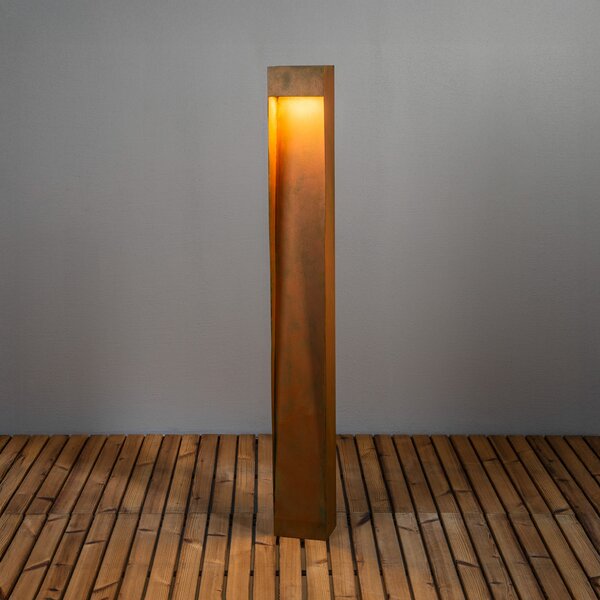 Konstsmide Bornă luminoasă LED Rho, culoare ruginie, înălțime 100 cm, metal, IP54, reglabil, Maro / Rugină, Aluminiu