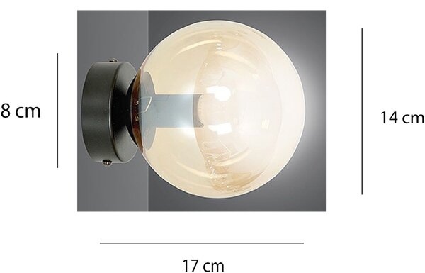 Emibig Rossi lampă de perete 1x10 W negru-chihlimbar 876/K1
