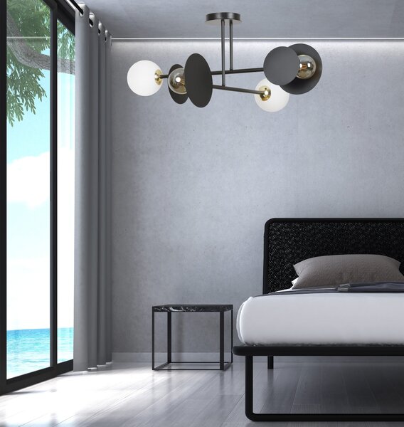 Emibig Minerva lampă de tavan 4x15 W alb-negru-auriu 612/4