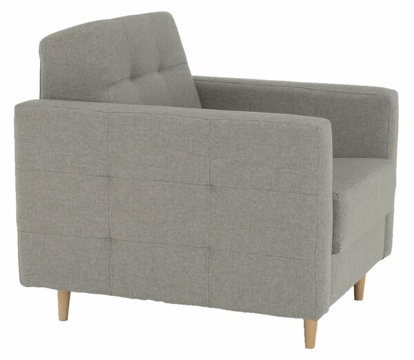 KONDELA Fotoliu complet tapiţat, material textil gri, AMEDIA