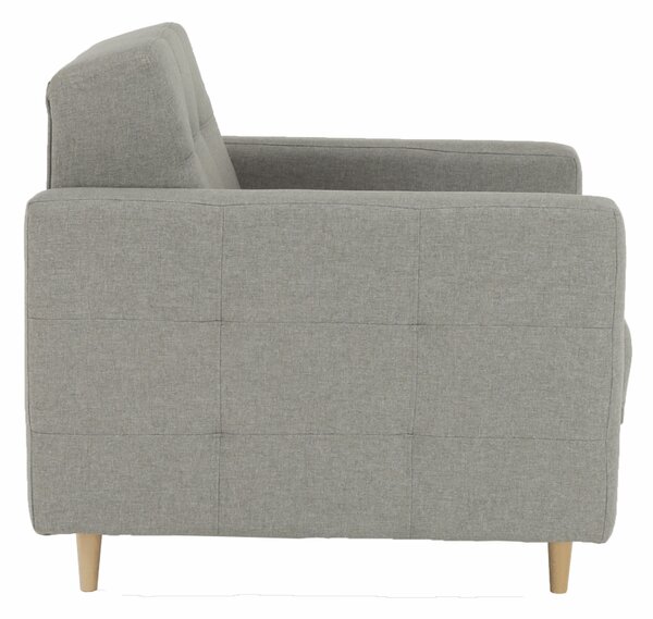 KONDELA Fotoliu complet tapiţat, material textil gri, AMEDIA