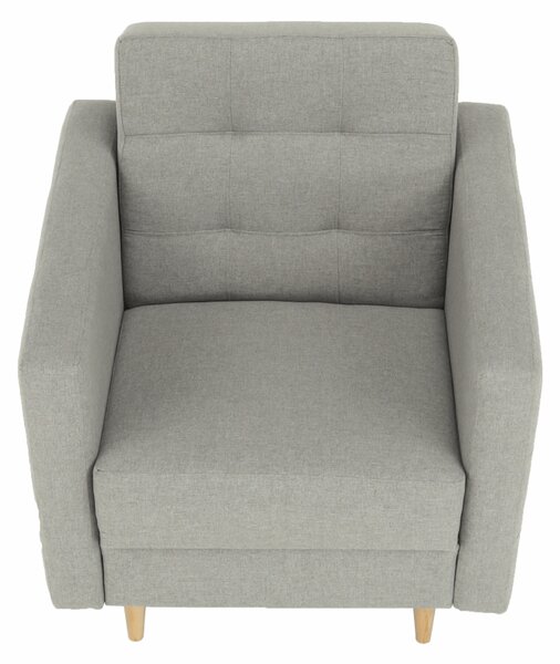 KONDELA Fotoliu complet tapiţat, material textil gri, AMEDIA