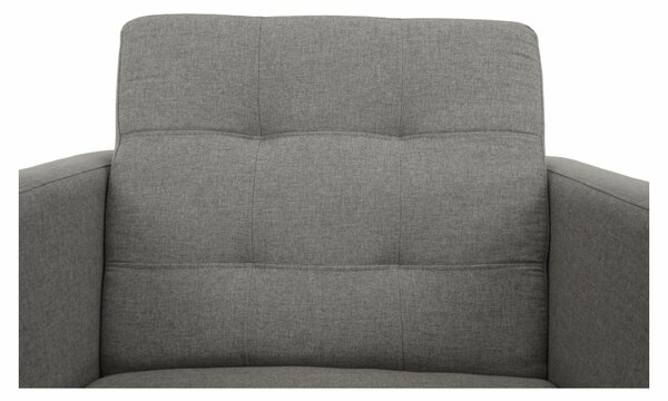 KONDELA Fotoliu complet tapiţat, material textil gri, AMEDIA
