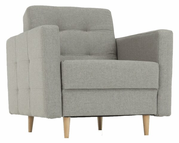KONDELA Fotoliu complet tapiţat, material textil gri, AMEDIA