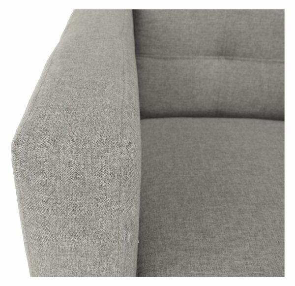 KONDELA Fotoliu complet tapiţat, material textil gri, AMEDIA