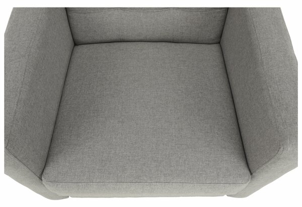 KONDELA Fotoliu complet tapiţat, material textil gri, AMEDIA