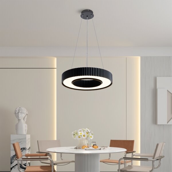 Brilagi - Lustru LED reglabil LUMIX LED/48W/230V 3000-6000K negru pr. 50 cm + telecomandă