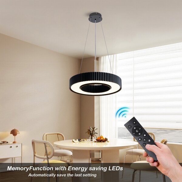 Brilagi - Lustru LED reglabil LUMIX LED/48W/230V 3000-6000K negru pr. 50 cm + telecomandă