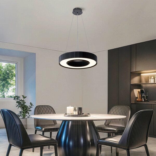 Brilagi - Lustru LED reglabil LUMIX LED/48W/230V 3000-6000K negru pr. 50 cm + telecomandă