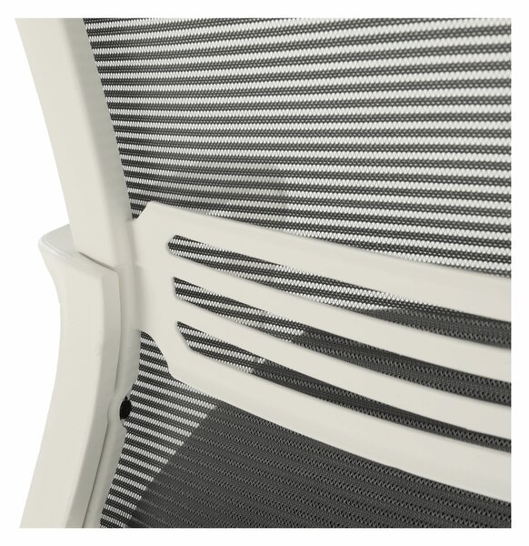KONDELA Scaun de birou, plasă gri/ material negru / plastic alb, APOLO 2 NEW