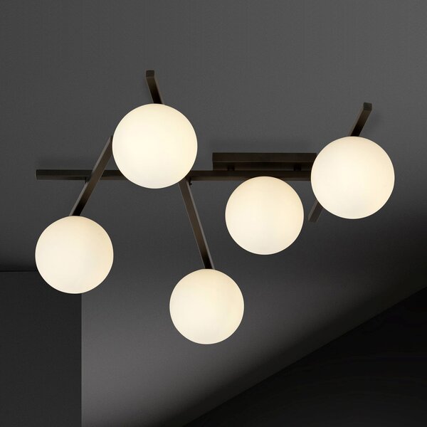 Emibig Smart lampă de tavan 5x10 W negru-opal 1103/5