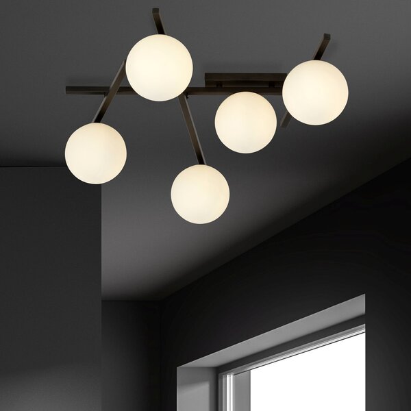 Emibig Smart lampă de tavan 5x10 W negru-opal 1103/5