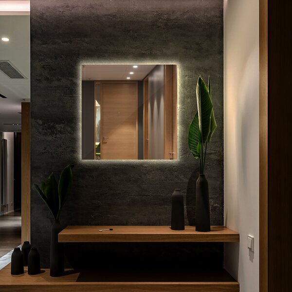 Oglindomat.ro Oglinda dreptunghiulara cu iluminare Oglinda dreptunghiulara cu iluminare 50x50 cm Alb rece (6500K) lpl-50x50-00000000