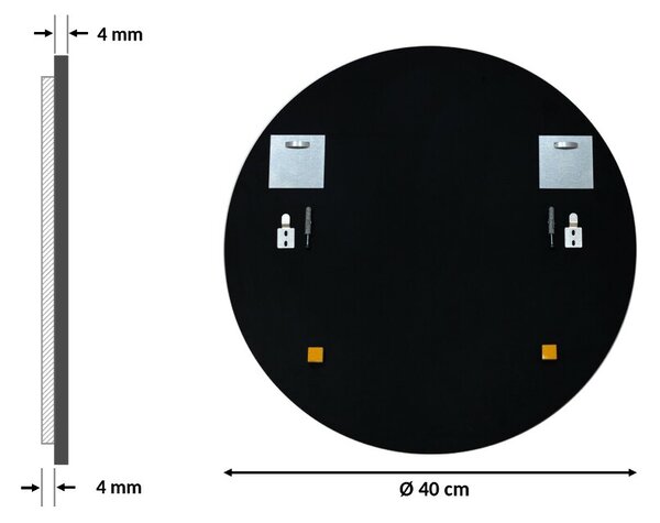 Oglindomat.ro Rotunda oglinda baie rama neagra Rotunda oglinda baie rama neagra fi 40 cm lsb-fi40-k1f1b1a