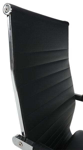 KONDELA Scaun de birou, piele eco/metal, negru/crom, FARAN