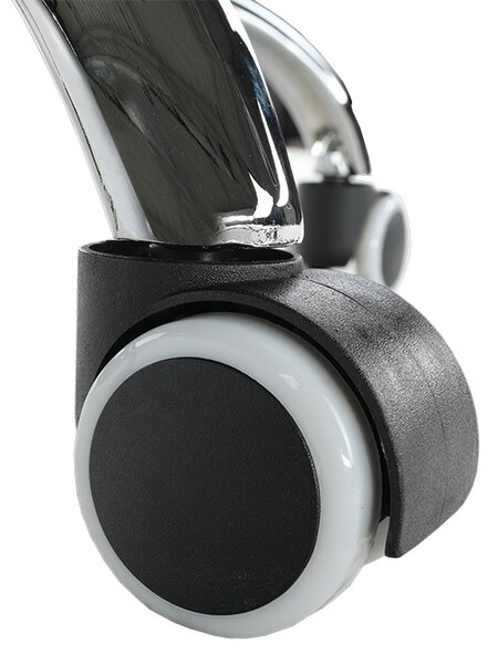 KONDELA Scaun de birou, piele eco/metal, negru/crom, FARAN