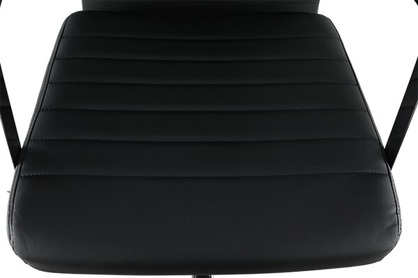 KONDELA Scaun de birou, piele eco/metal, negru/crom, FARAN