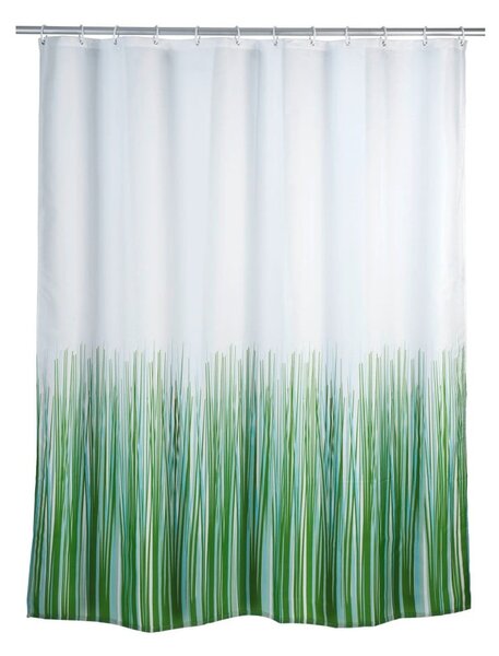 Perdea duș Wenko Nature, 180 x 200 cm, verde - alb