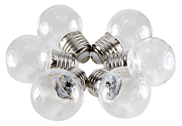 Bec G45LED transparent din plastic E27 1W