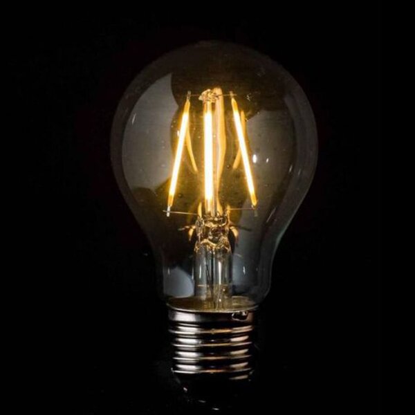 Bec A60 LED transparent din sticla E27 6W