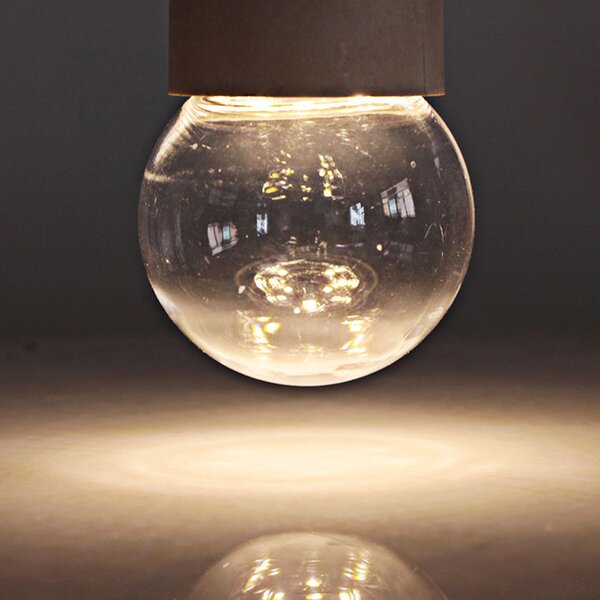 Bec G45LED transparent din plastic E27 1W