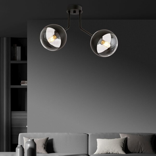 Emibig Nova Stripe lampă de tavan 2x10 W negru-transparent 1139/2