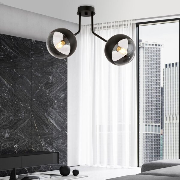 Emibig Nova Stripe lampă de tavan 2x10 W negru-transparent 1139/2